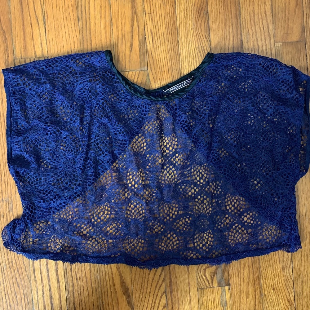 Lace crop top and high waisted panty short set